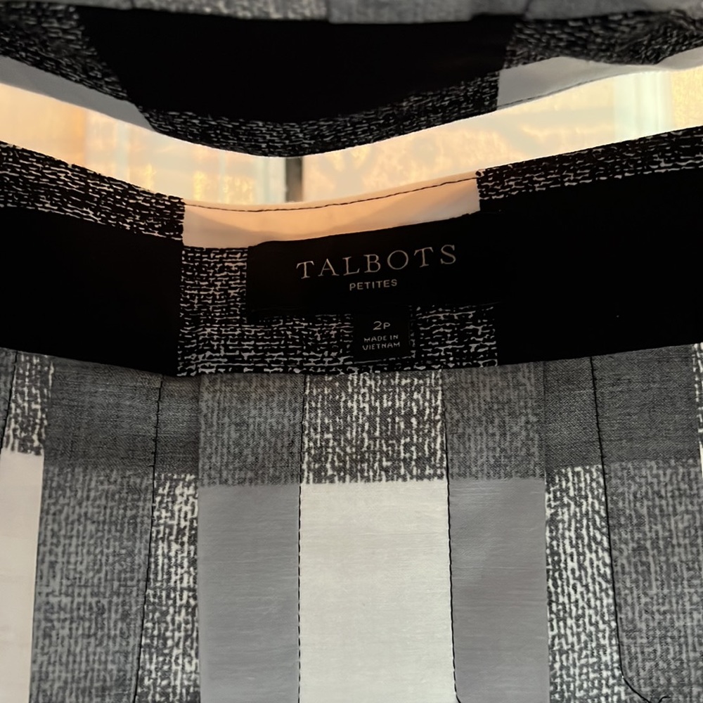 Talbots Black & White Gingham A-Line Skirt - Picture 3 of 3
